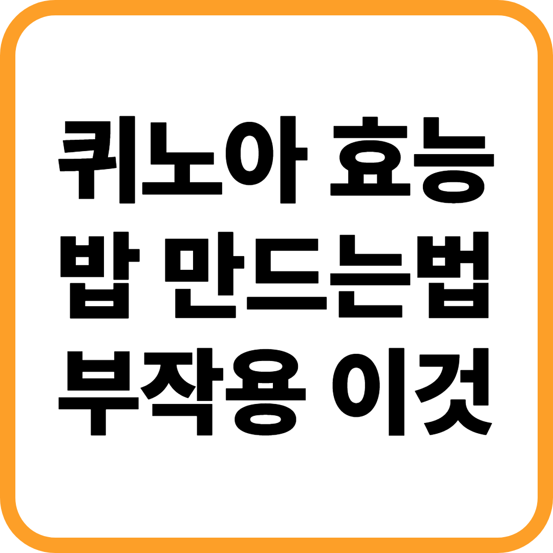 퀴노아 효능 부작용